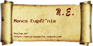 Mencs Eugénia névjegykártya
